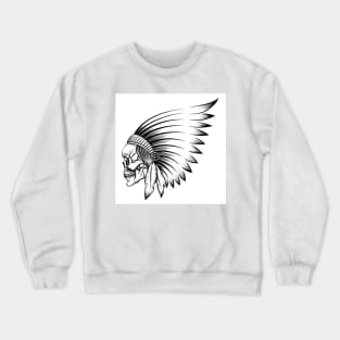 Indian Skull Emblem Crewneck Sweatshirt